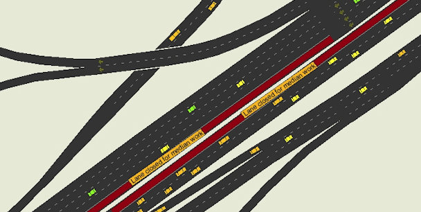Simulation model of highway traffic